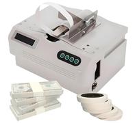 Intelligent Induction Automatic Paper Tape Binding Machine 45W Banknote Binding Machine - Cash Fast Binding Machine Currency Strapping Tool with 5 Strapping Tapes, Binding Speed 2s/Time