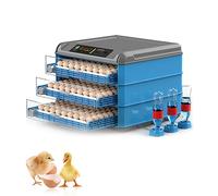 Intelligent Large Incubator, Automatic Flip Temperature Humidity Control with Lighting Poultry Hatcher for Chickens Ducks Goose Birds Household,192Eggs