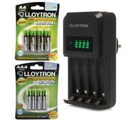 Intelligent LCD Battery Charger with AA & AAA Rechargeable Batteries Ultra Fast