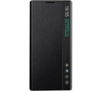 Intelligent Leather Mobile Phone Case for Samsung Galaxy Note 10+ 5G. Automatic Sleep/Wake/Smart Holster for Samsung Note10 Plus. Cell Phone Cover Black