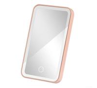 Intelligent LED Makeup Mirror for Cars Featuring Touch Controls, Compact Size, and Rechargeability (Pink)