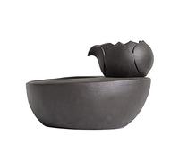 Intelligent Lotus Pet Water Dispenser, Ceramic Cat Water Fountain, Removable Automatic Filter Cat Dog Water Bowl, Pet Mate Pet supplies (Color : Brown)