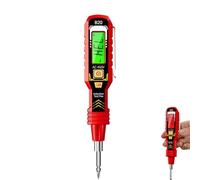 Intelligent Non Contact Voltage Tester,2-In-1 High Torque Strong Magnetic Screwdriver Electricity Detector,Electric Tester Pen with Digital Display,Voltage Pen with Flat &Cross Head Screwdriver,Red
