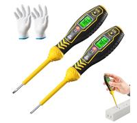 Intelligent Non-Contact Voltage Tester - Safe & Efficient Electrician's Tool,2-in-1 Electrical Tester Screwdriver Set,High Torque Strong Magnetic Flathead Phillips Screwdriver (Yellow(Crosshead+Flat))