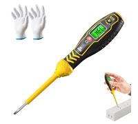 Intelligent Non-Contact Voltage Tester - Safe & Efficient Electrician's Tool,2-in-1 Electrical Tester Screwdriver Set,High Torque Strong Magnetic Flathead Phillips Screwdriver (Yellow(Flat))