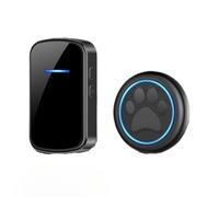 Intelligent Pet Doorbell, Wireless, Dual Ringtone, 1000ft Range, LED Indicator, 5.6x9cm, Indoor Communication Device (Black)