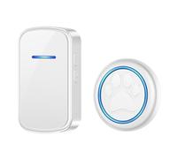 Intelligent Pet Doorbell, Wireless, Dual Ringtone, 1000ft Range, LED Indicator, 5.6x9cm, Indoor Communication Device (White)