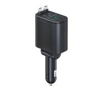 Intelligent Retractable Double Type C Vehicle Charging 90W Highly Speed Charging Wide Compatibility Compactly Design Retractable Car With Double USB C Port