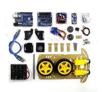 Intelligent Robot Car Chassis Kit With Distance Sensor And For Fpv Camera For R3 Board Compatible 2wd Smart Auto Tracking Vehicle Diy Assembly Set Metal Frame