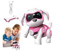 Intelligent Robot Puppy - 9.06x7.09x3.94 Inch Robot Animal With Gesture Control, Educational Companion With USB Charging | Expressive LED Eyes Auto Shut Off Walking Dancing Reg