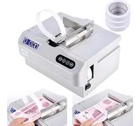 Intelligent Sensor-Controlled Automatic Paper Banding Machine, Multifunctional Paper Strapping Equipment, 2 Secs Per Bundle, 30 Bundles/Min, for Bank, Retail, Tie Bills & Cards(Machine+43 Rolls)