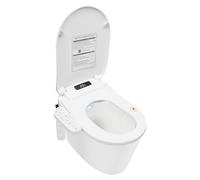 Intelligent Smart Toilet Seat with Digital Display, Electric Heated Warm Water Bidet with Hot Air Dryer & LED Night Light,Soft Close Bidet Seat for Modern Bathroom