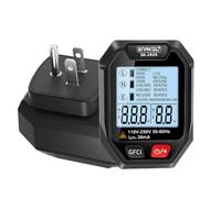 Intelligent Socket Tester Handheld Vole Tester RCD Leakage Detection LCD Display with Voice Broadcast tomatic Shutdown Function for Home Office and Industrial Use