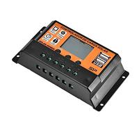 Intelligent Solar Charge Controller Regulator, Solar Charge Controller 12V 24V 10A 20A 30A 40A 50A Solar Controller Solar Panel Battery Regulator Dual USB 5V Display (Color : 70A)