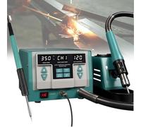 Intelligent Soldering Iron Station, 1500W Eddy Current Programming Soldering Iron Kit, 212-932°F Adjustable Temp & 1-120 Air Volume Levels, 128L/min Max for Factory
