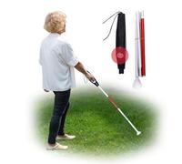 Intelligent Telescopic Blind Cane, Aluminum Alloy Reflective Blind Cane Walking Stick Obstacle Detection + Electronic Alarm Voice Guide Stick