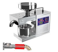 Intelligent Temperature Control Oil Press Machine, All Stainless Steel with Display, Hopper & Filter for Coconut, Cocoa Beans, Avocado and More