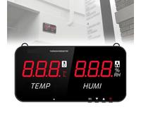 Intelligent Temperature Humidity Meter With Alarm Setting, Wall-mounted Digital Thermometer Hygrometer, Led Display, Industrial Agricultural Thermohygrometer For Outdoor/greenhous