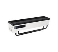 Intelligent UV Toothbrush Sanitizer & Holder with 2 Towel Bars, USB Charging for Electric Toothbrushes, Wall Mounted Bathroom Organizer for Oral Care