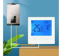 Intelligent Water Floor Heating Controller, Programmable Underfloor Heating Thermostat, Blue Backlight, 86X86x28mm