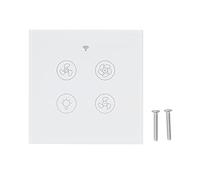 Intelligent Wifi Fan Light Switch, White Wifi Smart Ceiling Fan Light Wall Switch Smart Home Controller for Home Office