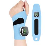 Intelligent Wrist Wrap with Integrated Vibration Technology, 360° Ergonomic Support with 29 Intensity Levels, Breathable Fabric and Detachable for Daily Joint Comfort (Blue)