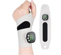 Intelligent Wrist Wrap with Integrated Vibration Technology, 360° Ergonomic Support with 29 Intensity Levels, Breathable Fabric and Detachable for Daily Joint Comfort (White)