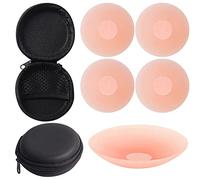 INTELLIGRON Boob Tape, Bob Tape for Large Breasts, Self-Adhesive Strapless Boobtapes with 2 Pcs Nipple Covers, 5M Stretchable Longer Than Regular Roll, Perfect to Stick on Bra (Nipple Cover Skin)