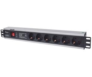 Intellinet 0Z31706 extension sockets black Black 19 Inch 6-way with overvoltage
