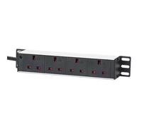 Intellinet 10" 1U PDU 4-way UK With Indicator Rackmount Power Distribution Unit UK 3-pin outlets 3m power cord output