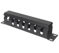 Intellinet 10 Inch Cable Management Panel, 1U, Covered, Black Cable Management P