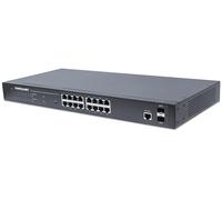 Intellinet 16-Port Gigabit Ethernet PoE+ Web-Managed Switch with 2 SFP