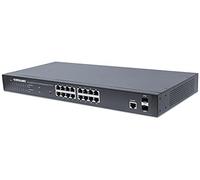 Intellinet 16-Port Gigabit Ethernet PoE+ Web-Managed Switch with 2 SFP Ports, 16 x PoE ports, IEEE 802.3at/af Power over Ethernet (PoE+/PoE), 2 x SFP, Endspan, 19 Rackmount" (UK)