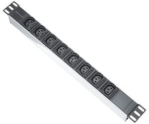 Intellinet 163651 19" 1U Rackmount Anti-Shedding 8-Output C13 Power Distribution Unit (PDU), With Removable Power Cable and Rear C14 Input