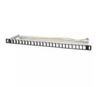 Intellinet 19" 24-Port Shielded Blank Patch Panel, 0.5U, Unloaded 19-inch Rac...