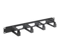 Intellinet 19" Cable Management Panel, 1U, 4 long plastic rings, Black