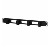 Intellinet 19 Inch Cable Management Panel, 1U, 4 Short Plastic Rings, Black Cabl