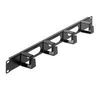 Intellinet 19" Cable Management Panel 1U 4 short plastic rings Black. Type: Cable management panel Housing material: Plastic Steel Product colour: Black. Quantity per pack: 1 pc(s). Weight: 320 g