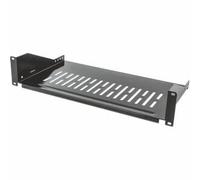 Intellinet 19" Cantilever Shelf 2U - 2-Point Front Mount, 250mm, 25kg, Black, Three Year Warranty