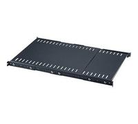 Intellinet 19" 1U Extending Fixed Shelf - Steel 550-1000mm, 45kg, Black, Three Year Warranty