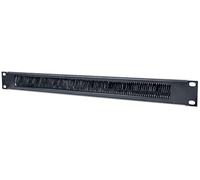 Intellinet 19 Inch Cable Entry Panel, 1U, with Brush Insert, Black