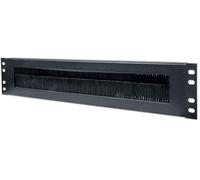 Intellinet 19 Inch Cable Entry Panel, 2U, with Brush Insert, Black Cable Entry P