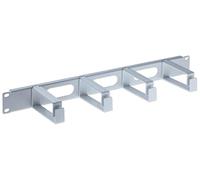 Intellinet 19 Inch Cable Management Panel, 1U, 4 Long Plastic Rings, Grey