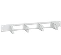 Intellinet 19 Inch Cable Management Panel, 1U, 4 Long Plastic Rings, Grey Cable
