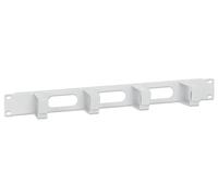 Intellinet 19 Inch Cable Management Panel, 1U, 4 Short Plastic Rings, Grey Cable