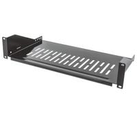 Intellinet 19" Cantilever Shelf 2U - 2-Point Front Mount, 250mm, 25kg, Black, Three Year Warranty