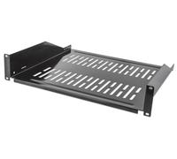 Intellinet 19 Inch Cantilever Shelf, 2U, 2-Point Front Mount, 400 mm Depth, Vented, Black