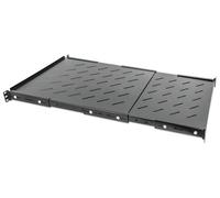 Intellinet 19 Inch Fixed Extending Shelf, 1U Extending Fixed Shelf, Steel, Black