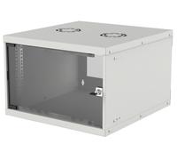 Intellinet Network Cabinet, Wall Mount (Basic), 6U, Usable Depth 340mm/Width 485mm, Grey, Flatpack, Max 50kg, Glass Door, 19", Parts for wall installation (eg screws and rawl plugs) not included, Three Year Warranty