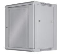 Intellinet Network Cabinet, Wall Mount (Standard), 12U, 450 mm Deep, Grey, Flatpack, Max 60 kg, Metal & Glass Door, Back Panel, Removeable Sides, Suitable also for use on a desk or floor, 19 Inch